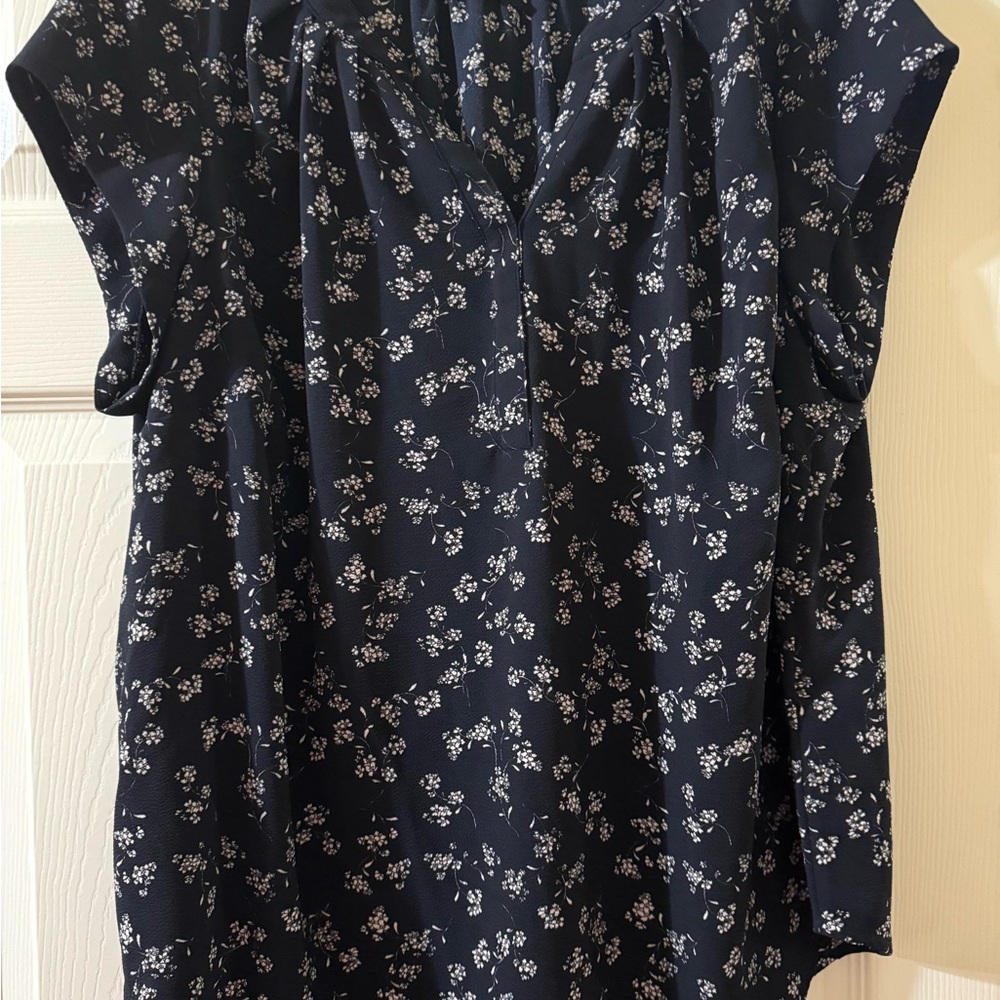 41 Hawthorn Blue Boxy Cap Sleeve Blouse